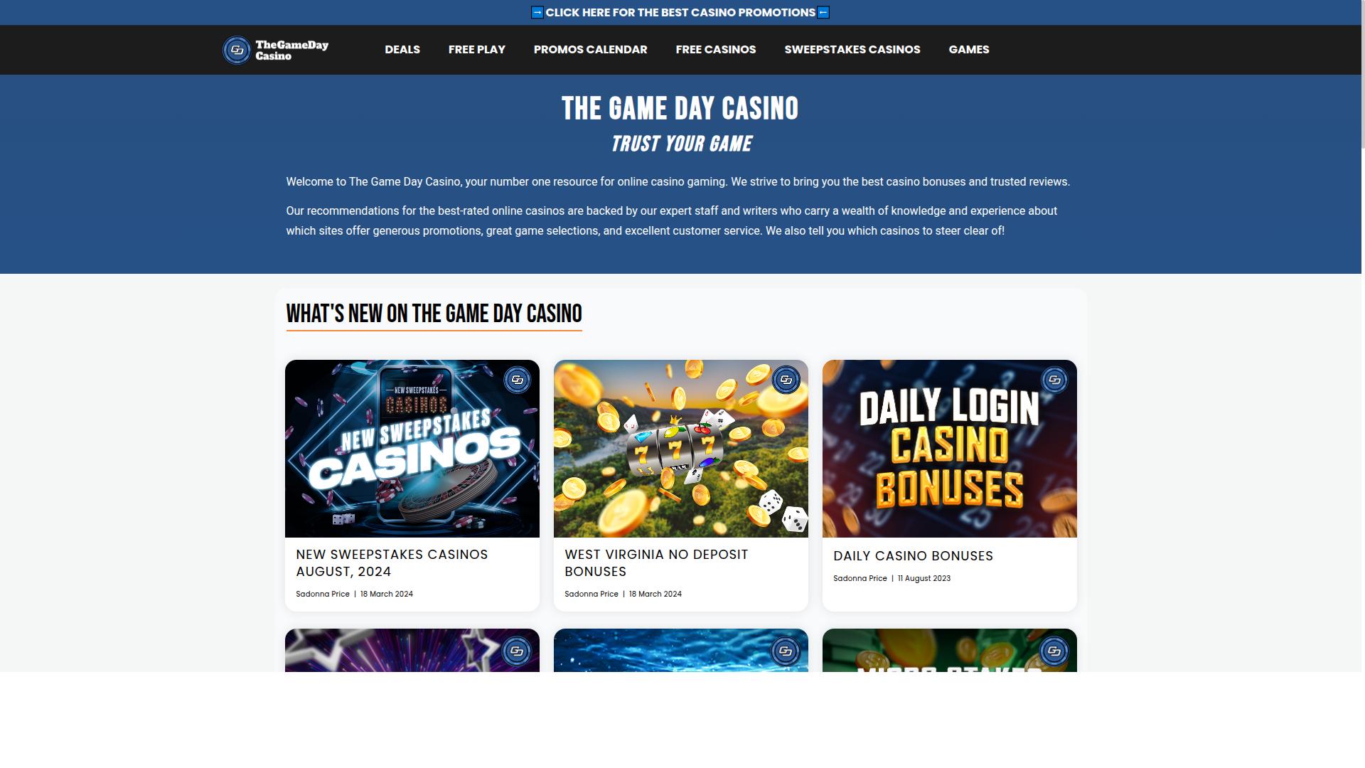 TheGameDayCasino website
